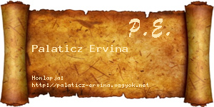Palaticz Ervina névjegykártya
